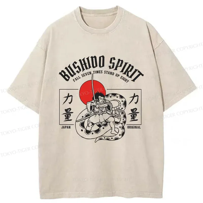 Tokyo-Tiger Samurai Spirit Washed T-Shirt