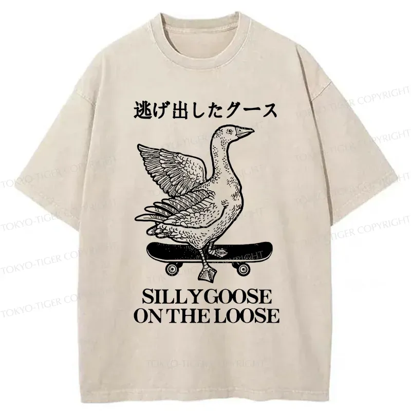 Tokyo-Tiger Skateboard Goose Washed T-Shirt