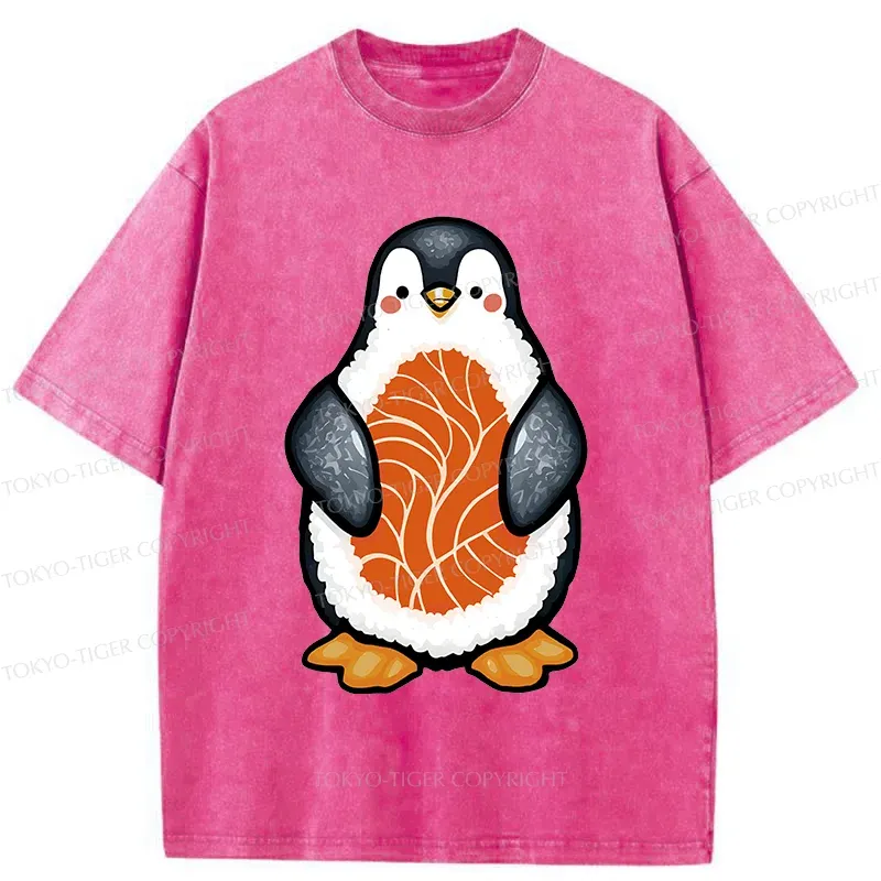 Tokyo-Tiger Penguin Sushi Washed T-Shirt
