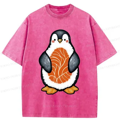 Tokyo-Tiger Penguin Sushi Washed T-Shirt