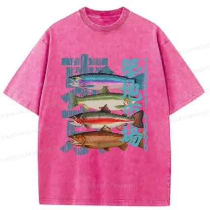 Tokyo-Tiger Retro Tsukiji Market Washed T-Shirt