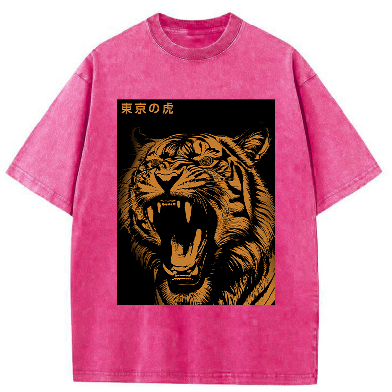 Tokyo-Tiger Roaring Tiger Washed T-Shirt