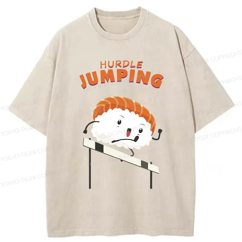 Tokyo-Tiger Hurdle Sushi Washed T-Shirt