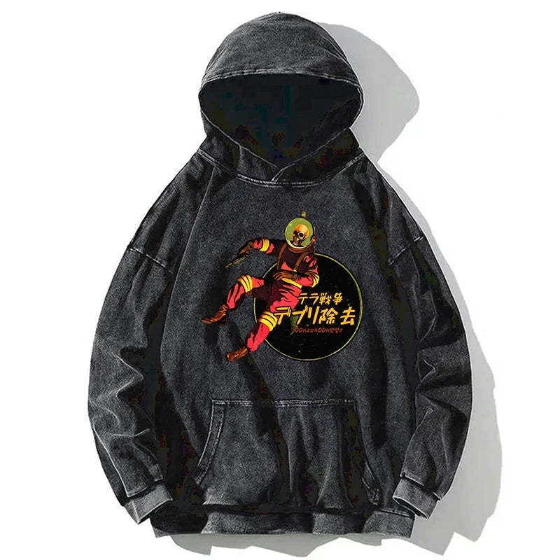 Tokyo-Tiger Skeleton Astronaut Washed Hoodie