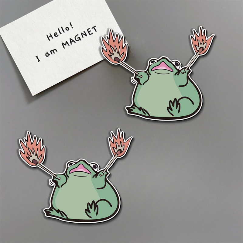 Tokyo-Tiger Funny Frog Waving Matches Fridge Magnet