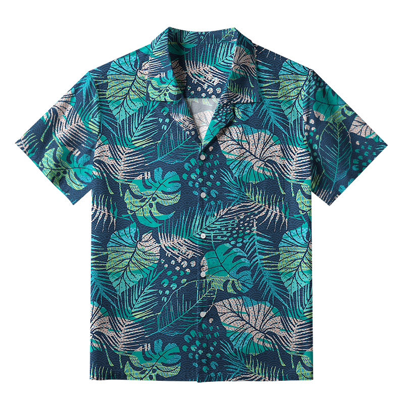 Tokyo-Tiger Intense Jungle Leaf Aloha Hawaiian Shirt