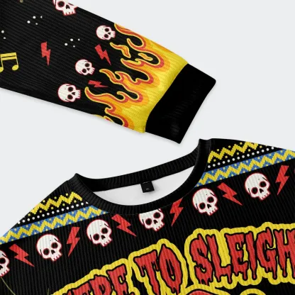 Tokyo-Tiger Rock And Roll Gingerbread Man Christmas Ugly Sweatshirt