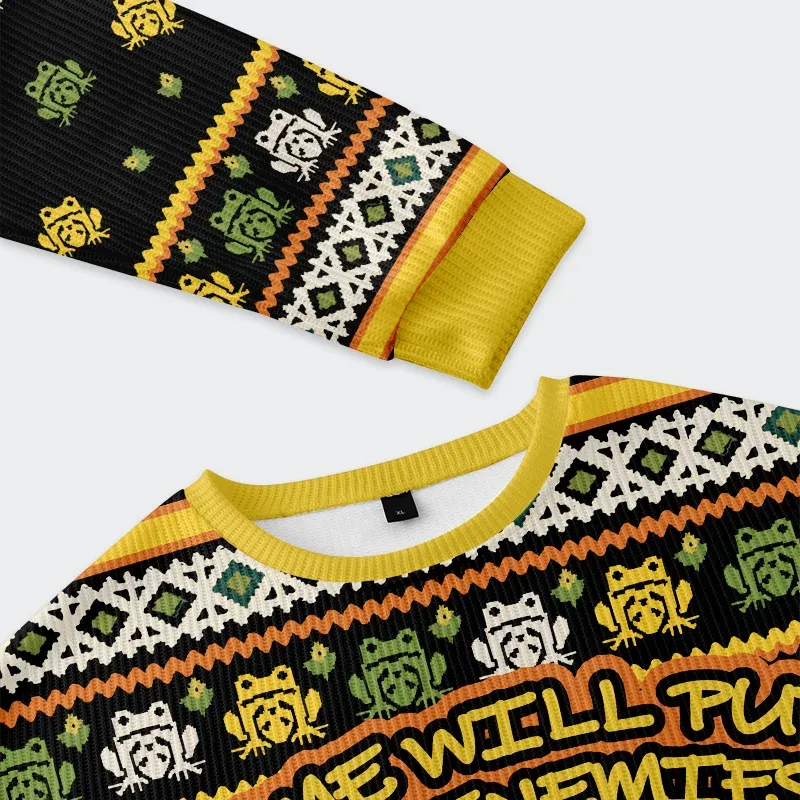 Tokyo-Tiger Christmas Frogs Drive Away Humans Christmas Ugly Sweatshirt