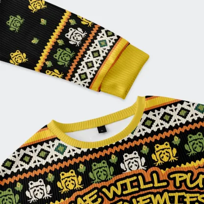 Tokyo-Tiger Christmas Frogs Drive Away Humans Christmas Ugly Sweatshirt