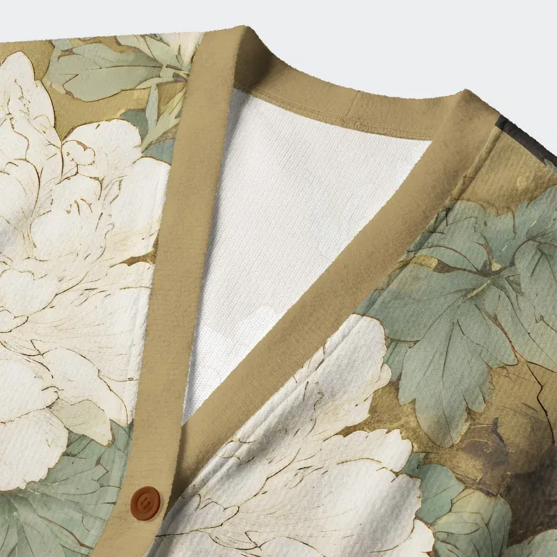 Tokyo-Tiger Peony And Fox Cardigan Sweater