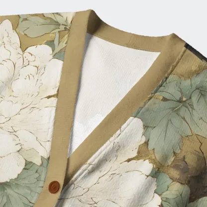 Tokyo-Tiger Peony And Fox Cardigan Sweater