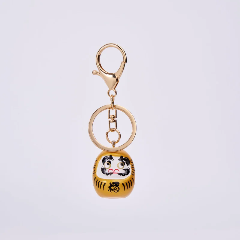 Tokyo-Tiger Japanese Lucky Daruma Yellow Keychain