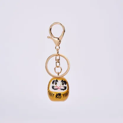 Tokyo-Tiger Japanese Lucky Daruma Yellow Keychain