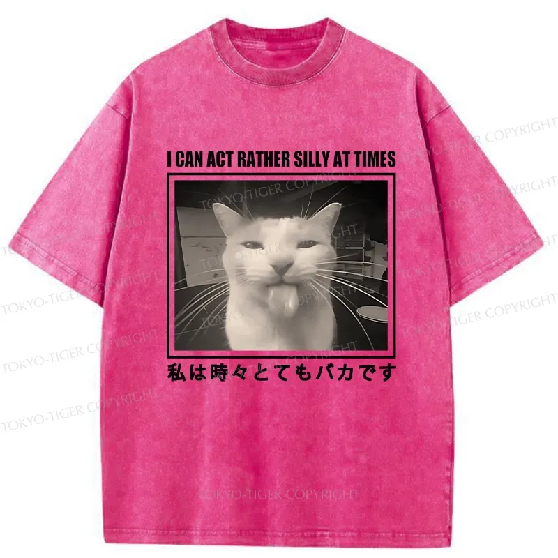 Tokyo-Tiger I Can Act Rather Silly At Times Washed T-Shirt