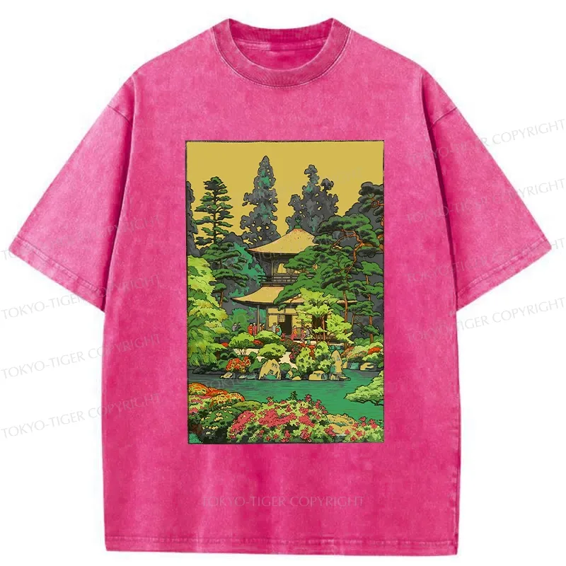 Tokyo-Tiger Retro Kyoto Garden Washed T-Shirt