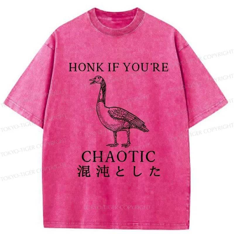 Tokyo-Tiger Honk If You're Chaotic Washed T-Shirt