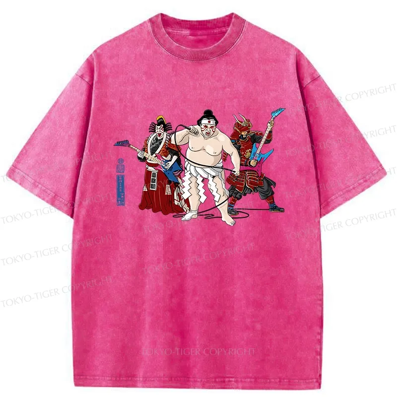 Tokyo-Tiger The Rock Kabuki Samurai Sumo Washed T-Shirt