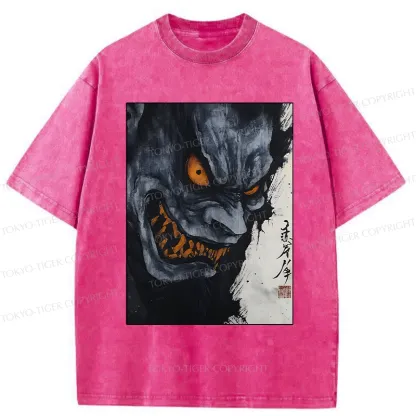Tokyo-Tiger Japanese Horror Demon Washed T-Shirt