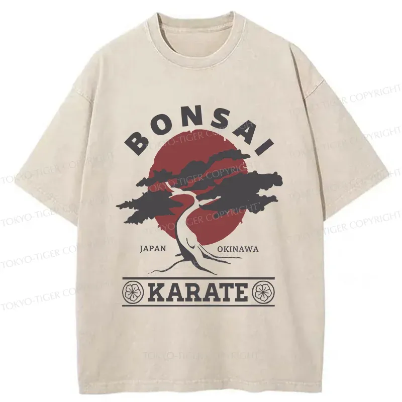 Tokyo-Tiger Japanese Bonsai Washed T-Shirt