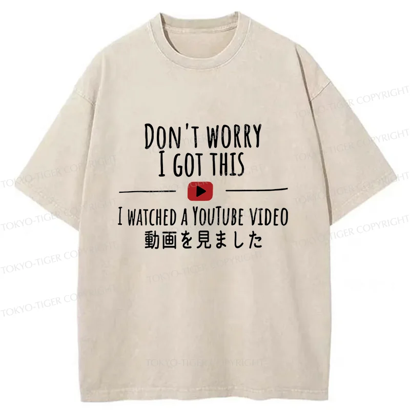 Tokyo-Tiger I Watched The Video Washed T-Shirt