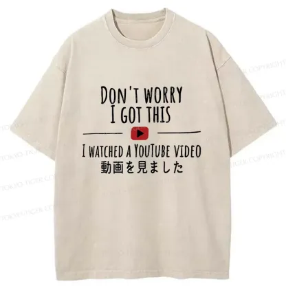 Tokyo-Tiger I Watched The Video Washed T-Shirt
