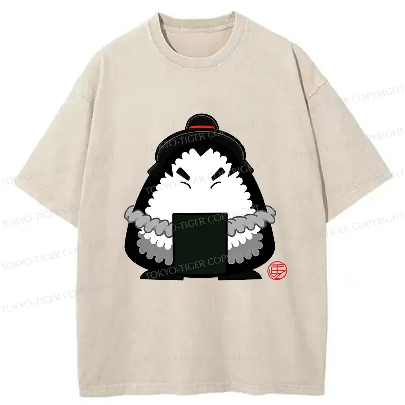 Tokyo-Tiger Onigiri Samurai Washed T-Shirt