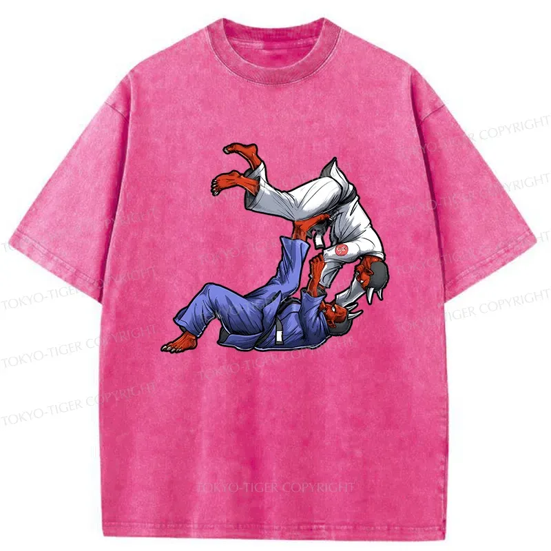 Tokyo-Tiger Karate Duel Ghost Washed T-Shirt