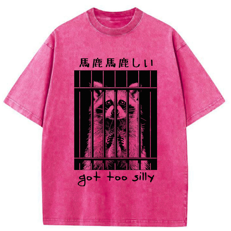 Tokyo-Tiger Raccoon Got Too Silly Washed T-Shirt