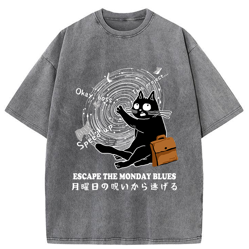 Tokyo-Tiger Escape The Monday Curse Washed T-Shirt