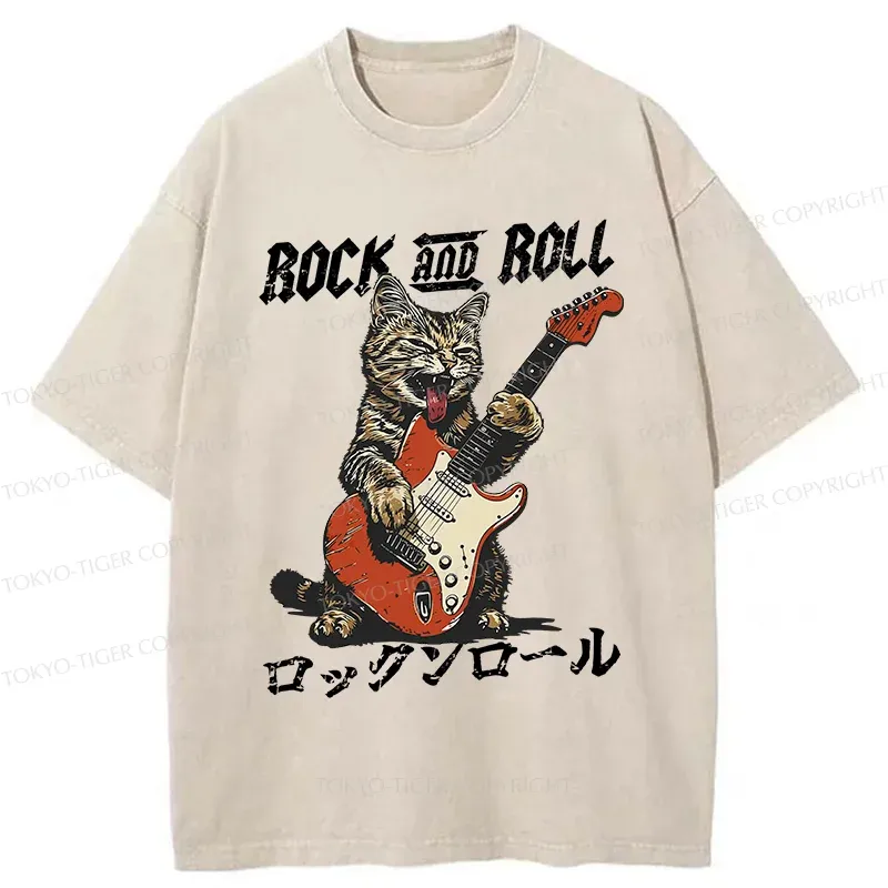 Tokyo-Tiger Rock Cool Cat Washed T-Shirt