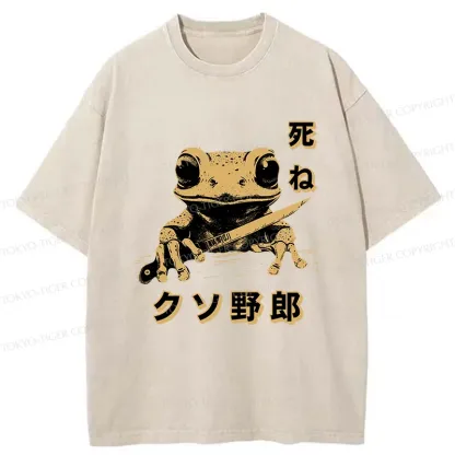 Tokyo-Tiger Frog With Knife Washed T-Shirt