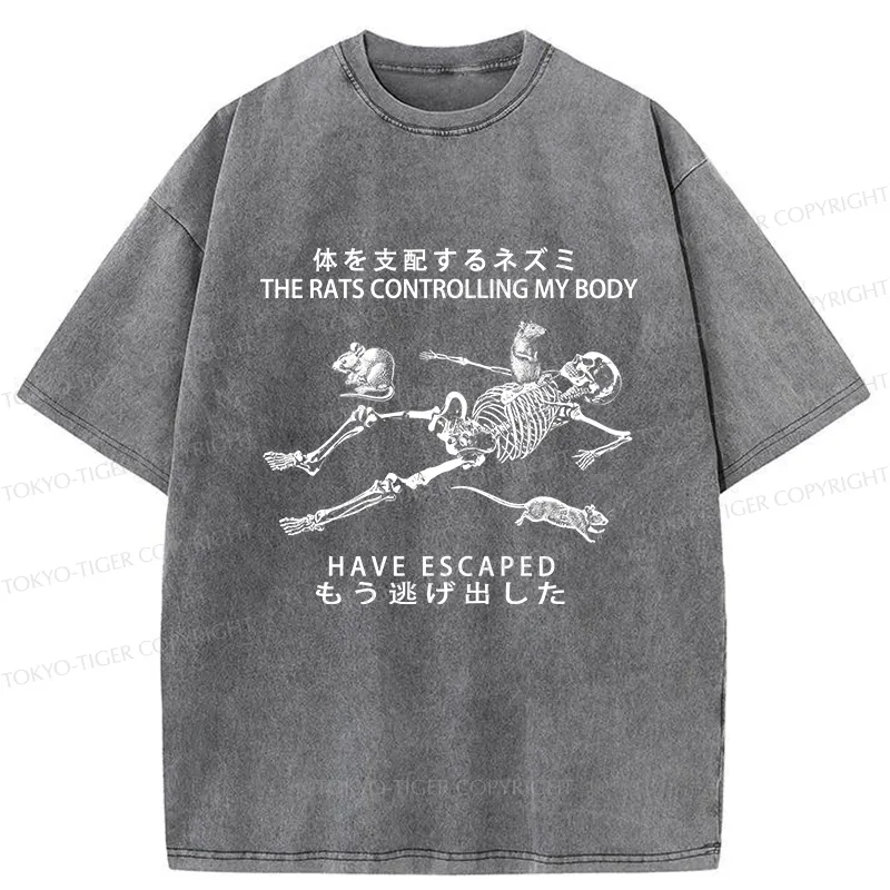 Tokyo-Tiger The Rats Controlling My Body Washed T-Shirt