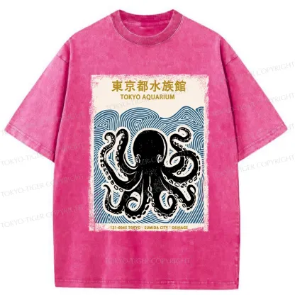 Tokyo-Tiger Tokyo Aquarium Japan Washed T-Shirt