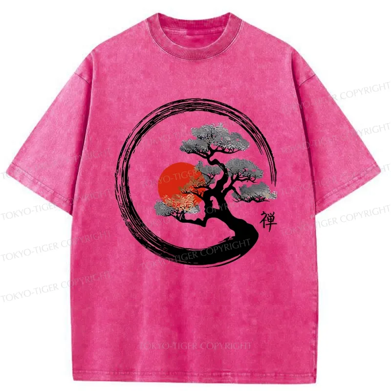 Tokyo-Tiger Vintage Bonsai Tree Washed T-Shirt
