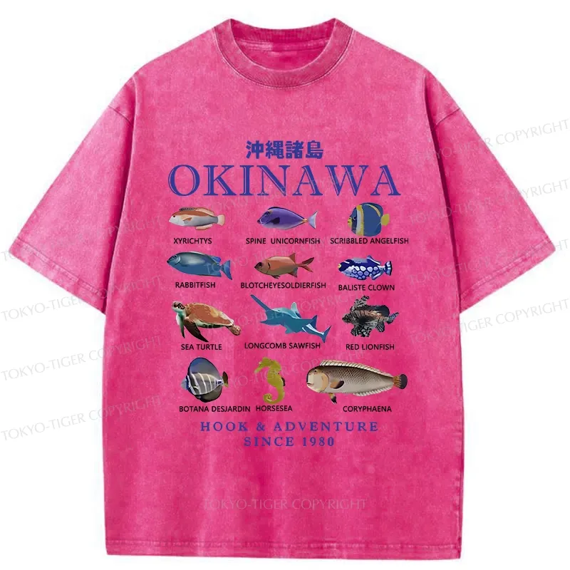 Tokyo-Tiger Okinawa Islands Fish Washed T-Shirt