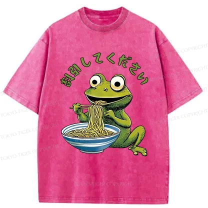 Tokyo-Tiger Please Give Frog A Discount Washed T-Shirt