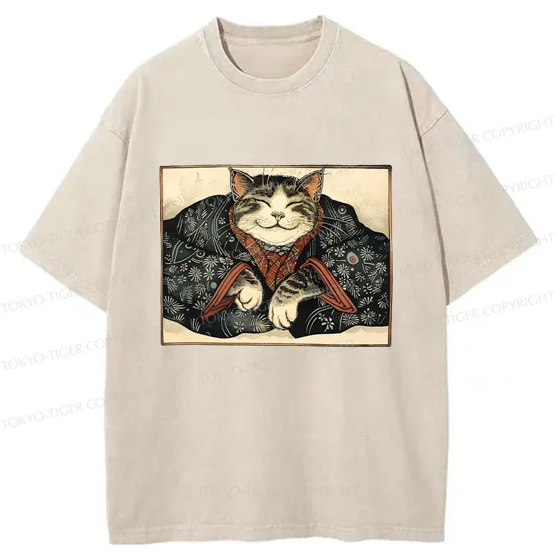 Tokyo-Tiger Kind Cat Washed T-Shirt