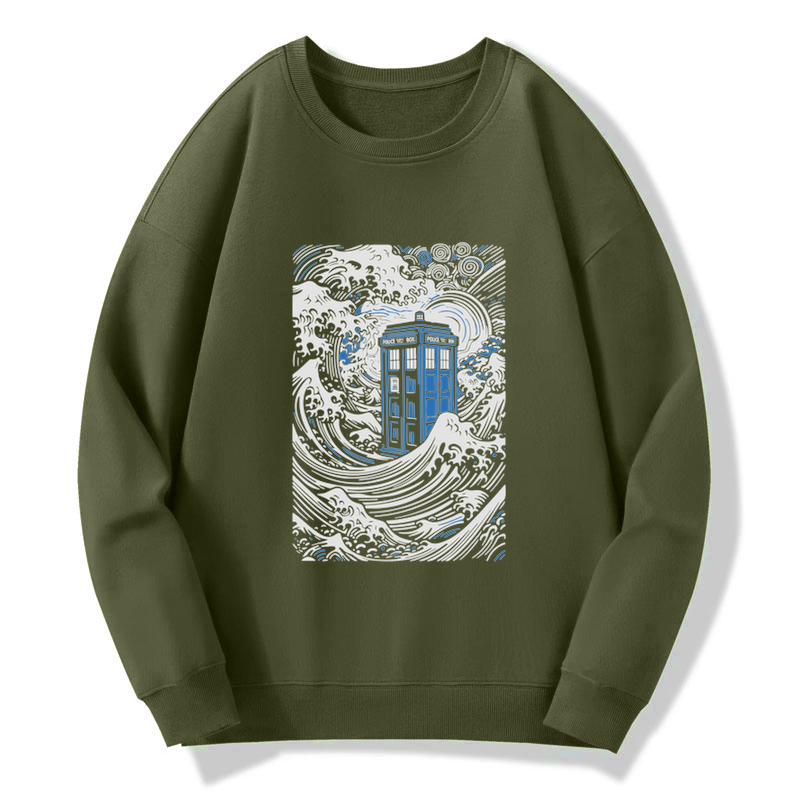 Tokyo-Tiger The Great Wave Off Tardis Sweatshirt