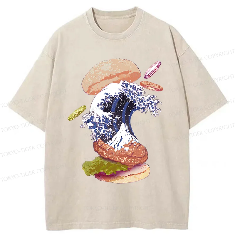 Tokyo-Tiger Delicious Burgers Washed T-Shirt