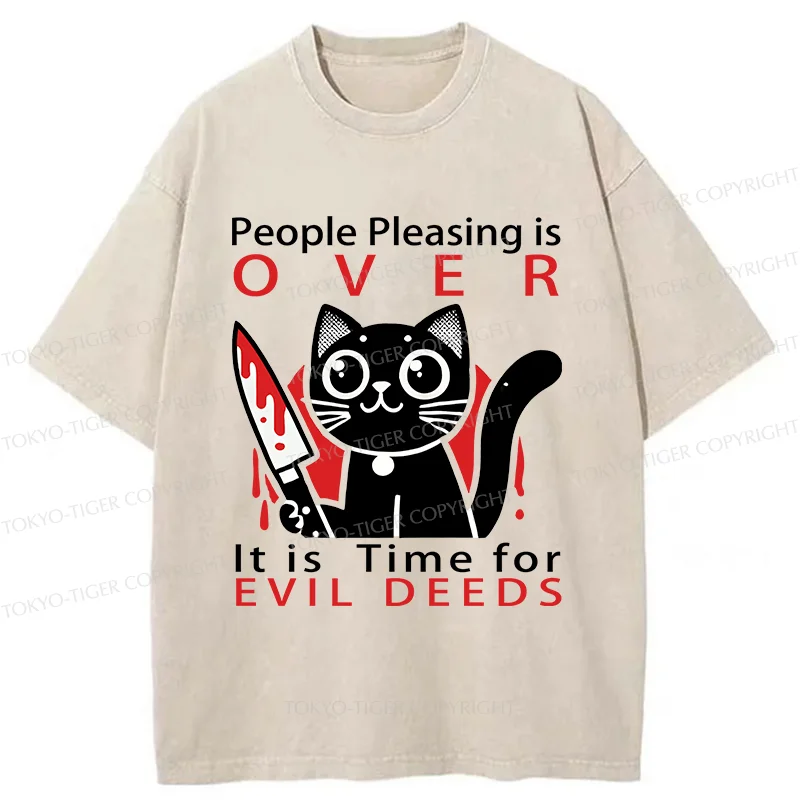 Tokyo-Tiger Mischievous Kitten Washed T-Shirt
