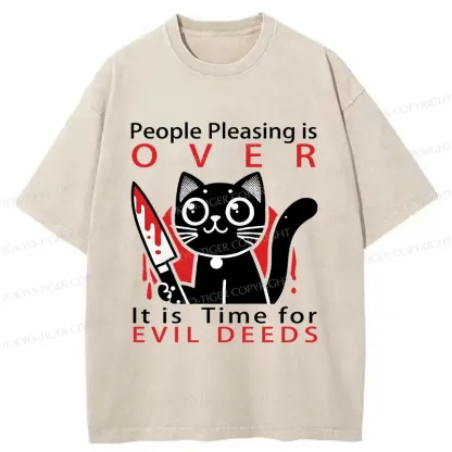 Tokyo-Tiger Mischievous Kitten Washed T-Shirt