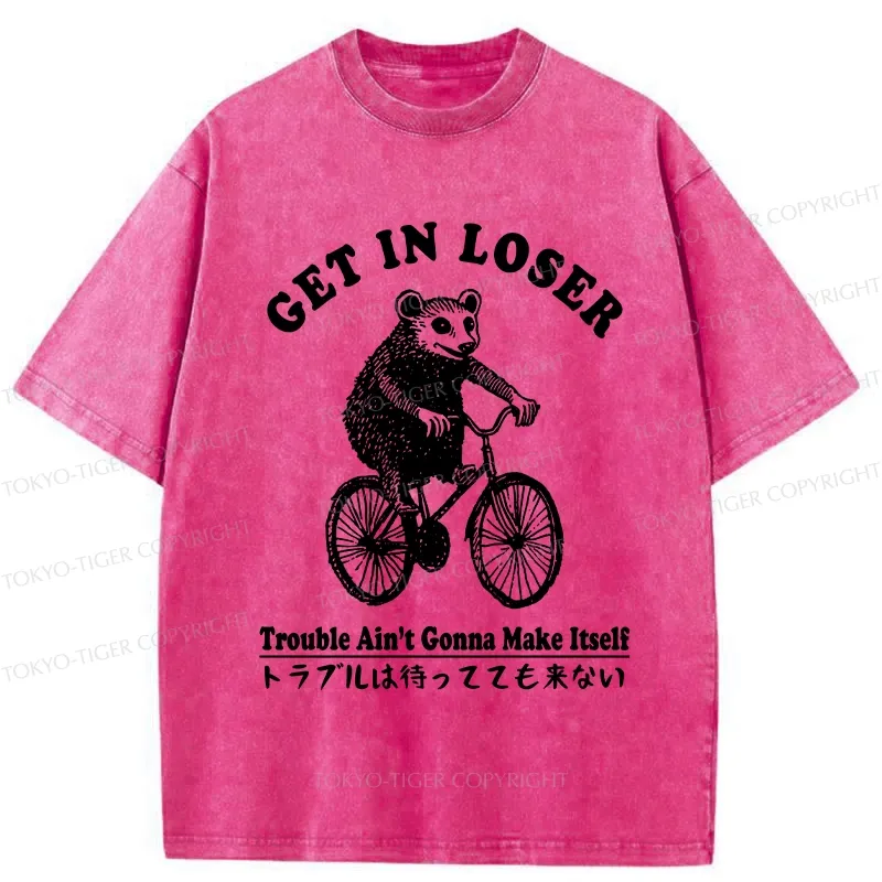 Tokyo-Tiger Get In Loser Opossum Washed T-Shirt