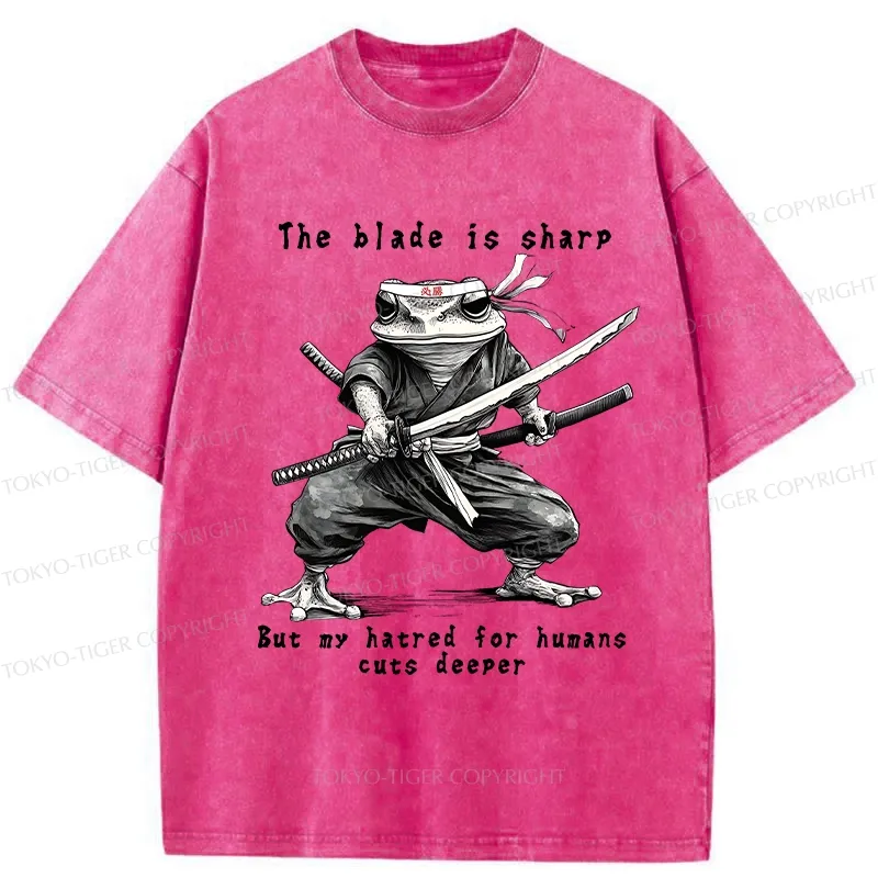 Tokyo-Tiger Attack Human Frog Ninja Washed T-Shirt