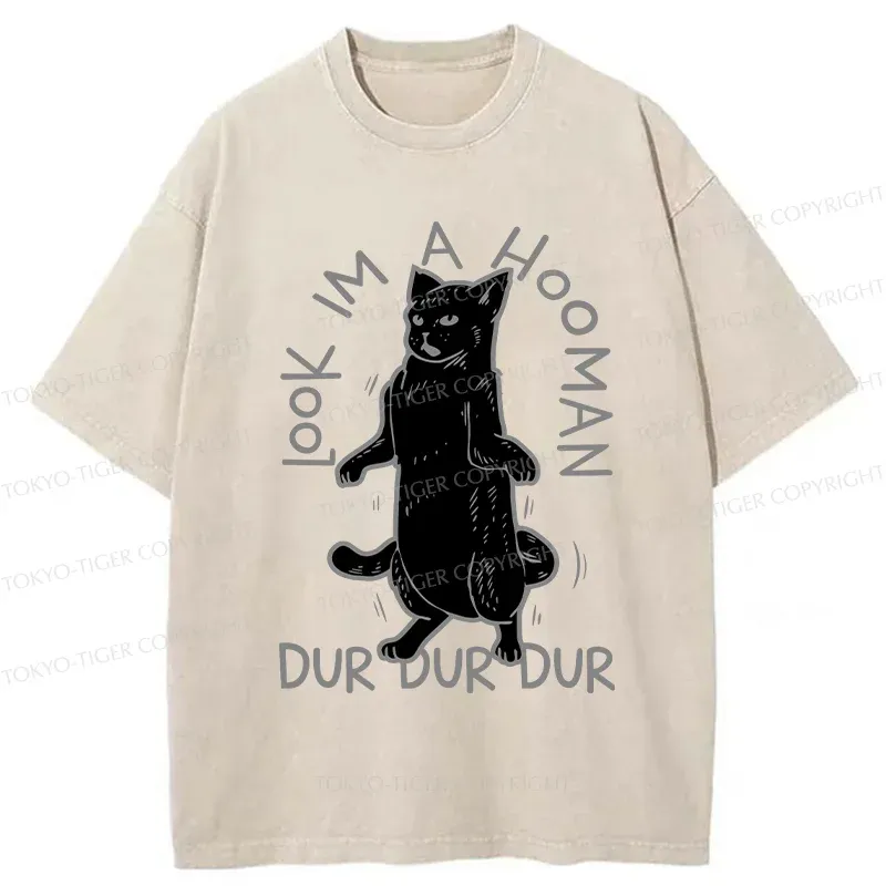 Tokyo-Tiger Dancing Cat Washed T-Shirt
