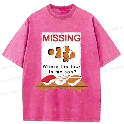 Tokyo-Tiger Clownfish Sushi Washed T-Shirt