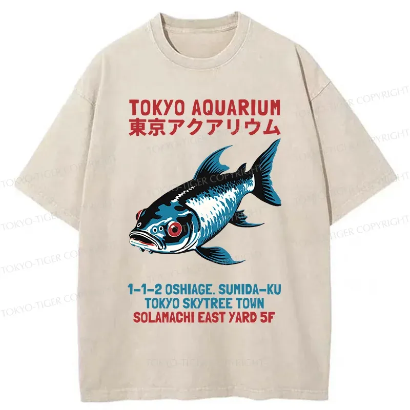 Tokyo-Tiger Tokyo Aquarium Washed T-Shirt