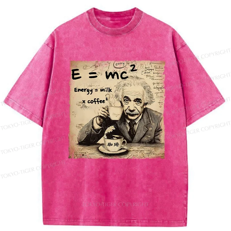 Tokyo-Tiger Funny Energy=Milk x Coffee^2 Washed T-Shirt