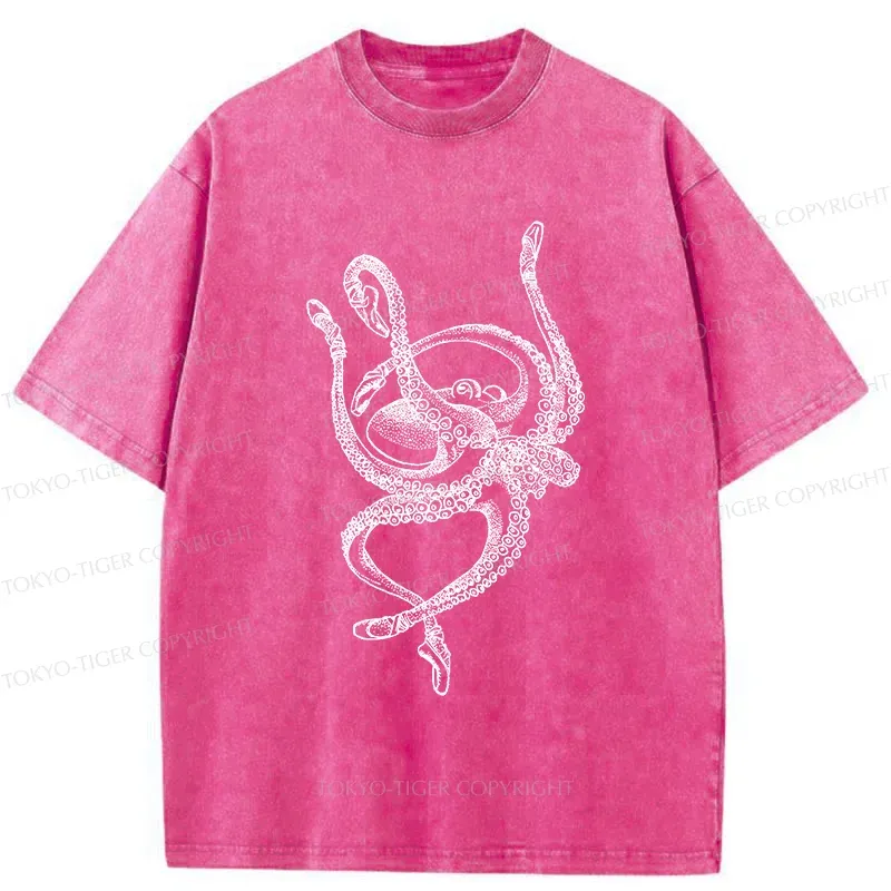 Tokyo-Tiger Octopus Dancing Ballet Washed T-Shirt