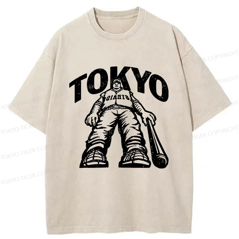 Tokyo-Tiger Japanese Baseball Washed T-Shirt
