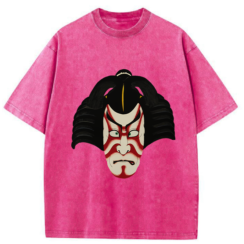 Tokyo-Tiger Japanese Ukiyo-e Kabuki Washed T-Shirt